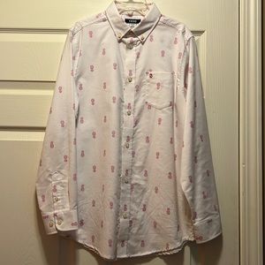 IZOD Boys Youth Pineapple Dress Shirt Size XL 18/20